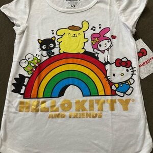 Hello Kitty and Friends White Graphic T-Shirt, size 7/8 NWT
